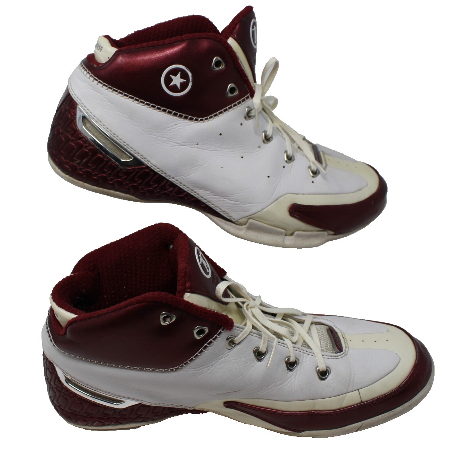 Converse Men Shoes 8 Dwyane Wade Rare Original Team Wade Tfc White Burgundy